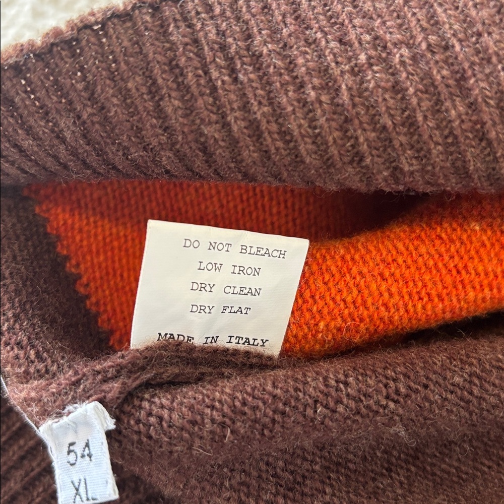 Coins Moore Colorful Merino Wool V-Neck Vintage Sweater size‎ XL - Picture 9 of 14